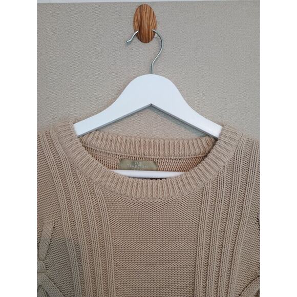 The Territory Ahead Sweater Mens Medium Beige Cable Knit Cozy Cabincore Neutral - Picture 4 of 6